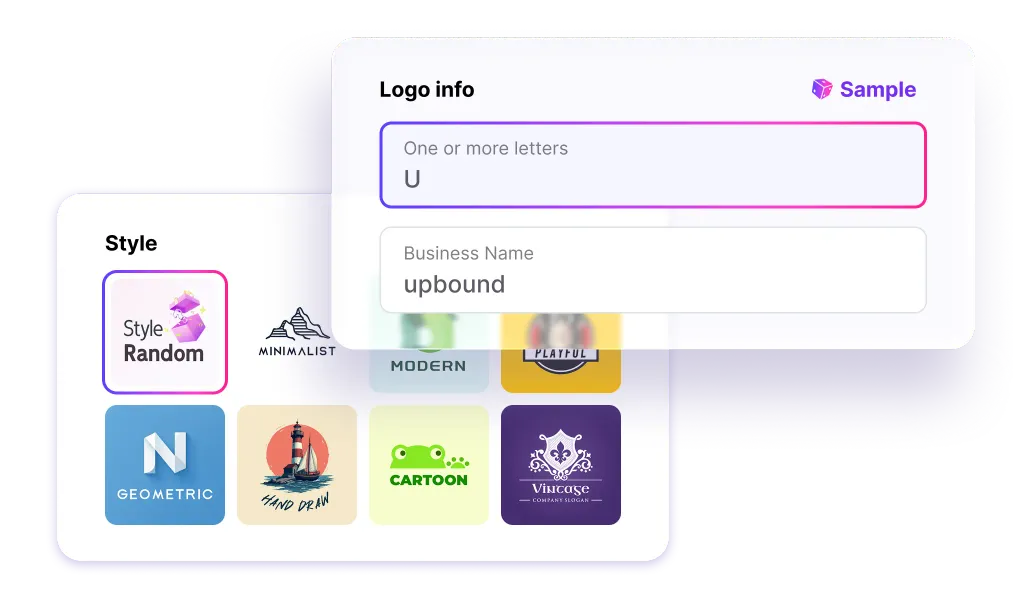 Enter letter, brand name or text to create logo